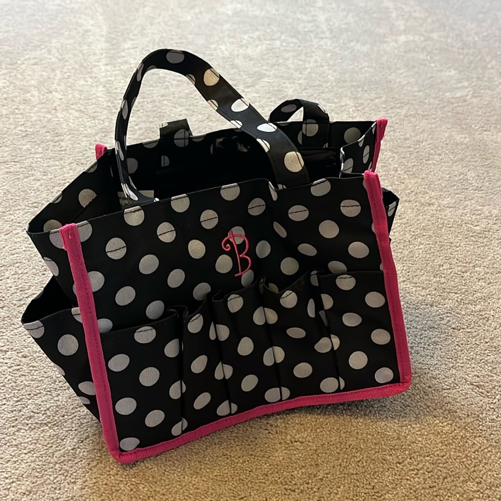 Black and Pink Polkadot Bag